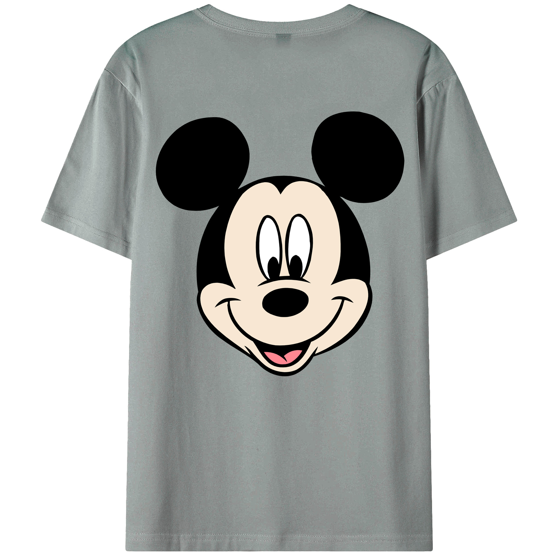 ミッキーマウス Mickey Mouse 綿100％ メンズ半袖Tシャツ（バックプリント） 通気性